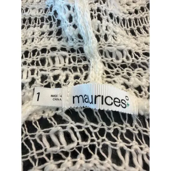 maurices One Size  White crocheted swimsuit beach coverup - Picture 2 of 8